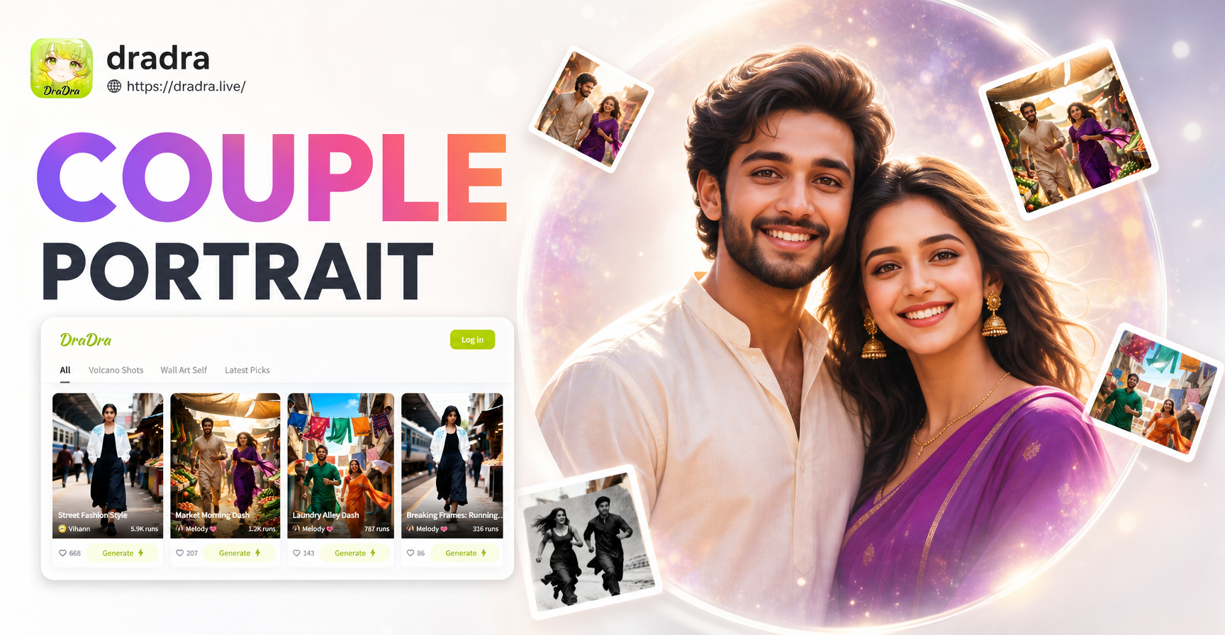 Create Stunning Couple Portrait Collages with AI