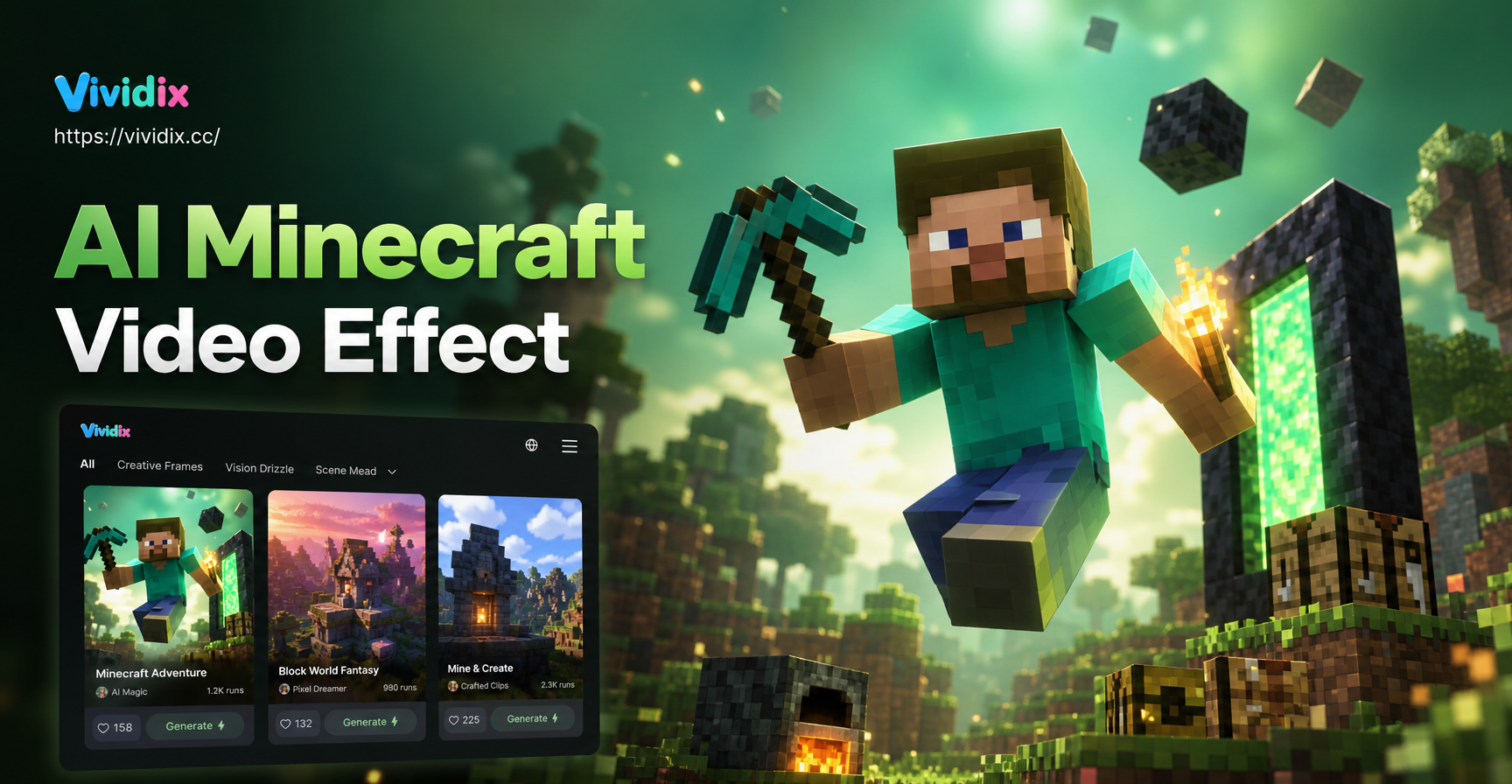 Verwandle deine Ideen in blockige Abenteuer mit KI Minecraft Video