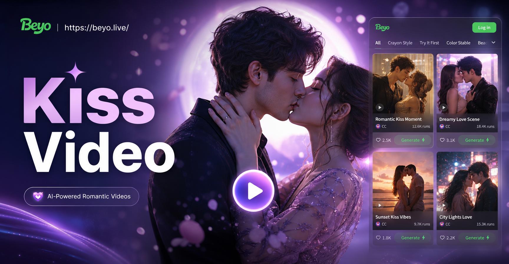 Crea Videos de Besos de Ensueño con Tu Pareja Romántica