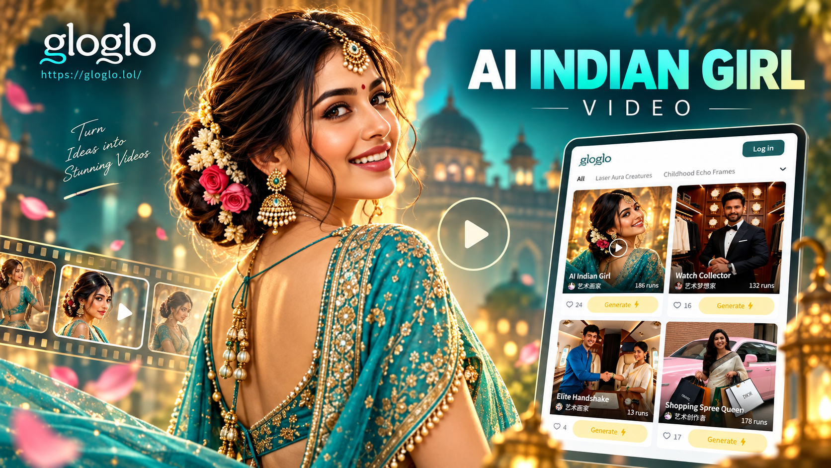 AI generated video of an Indian girl character