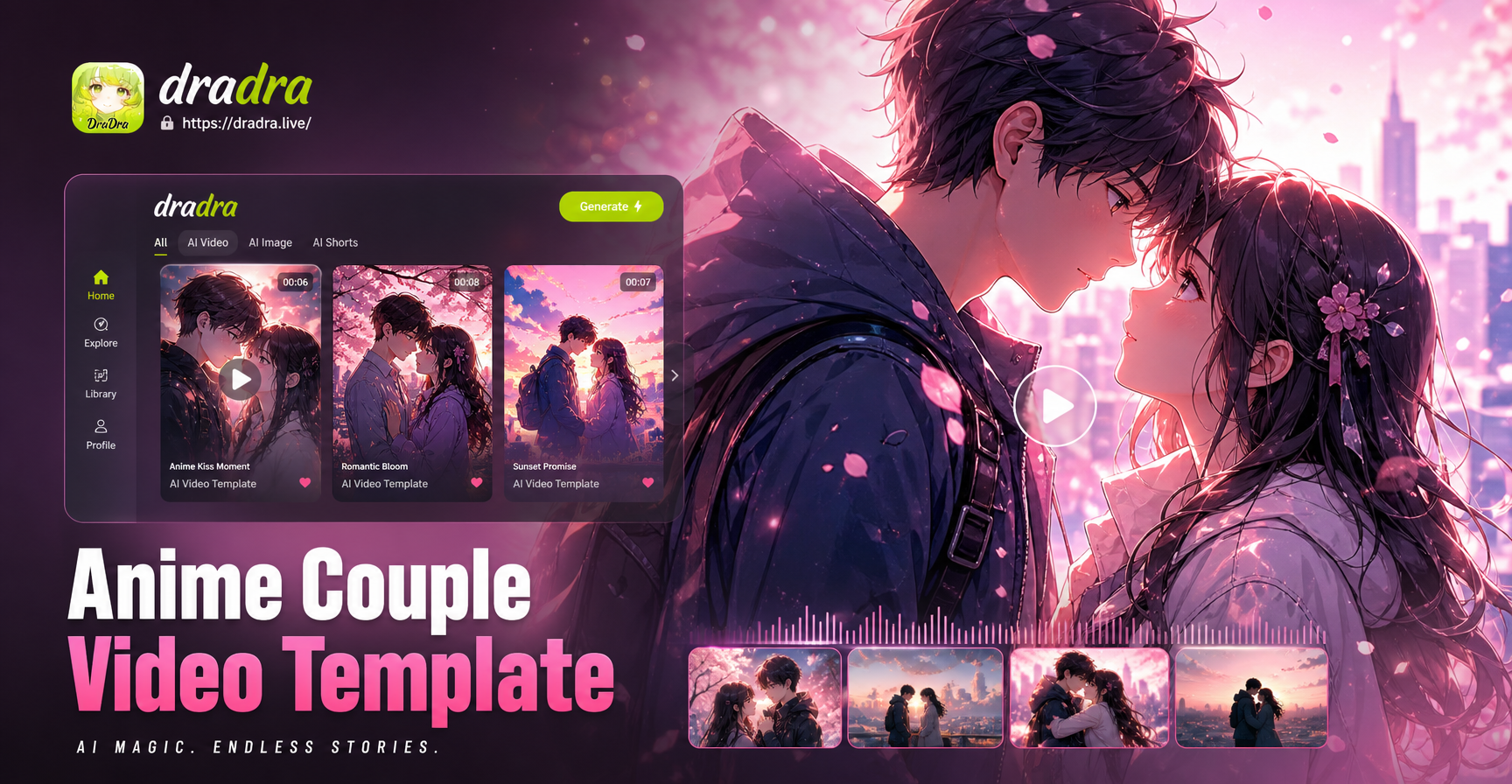 Create Anime Couple Videos: AI Templates & Effects