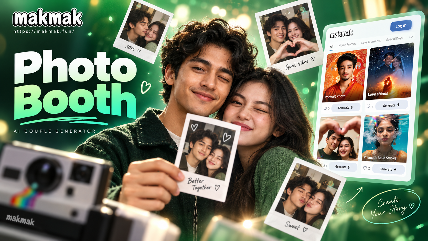 AI generated Polaroid couple photo example