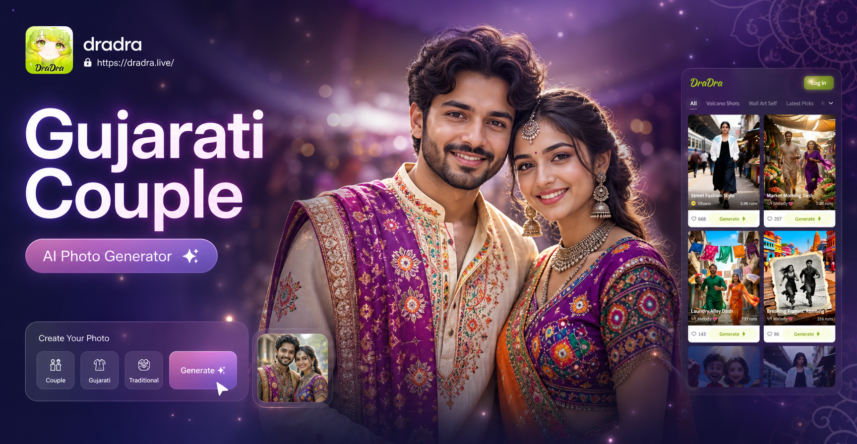 Create Authentic Gujarati Wedding Portraits with AI