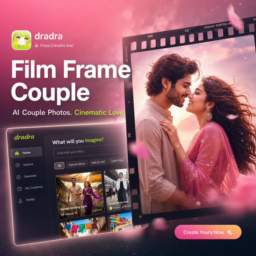 Couple photo transformed with a warm 35mm film filter
