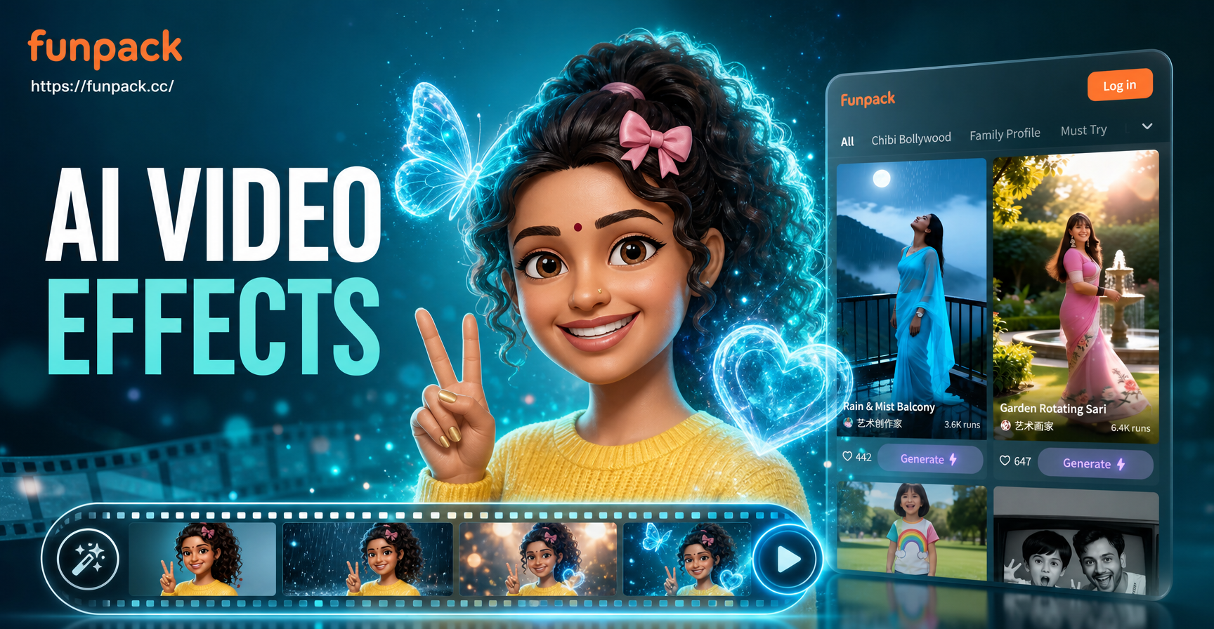 video with AI visual effects overlay