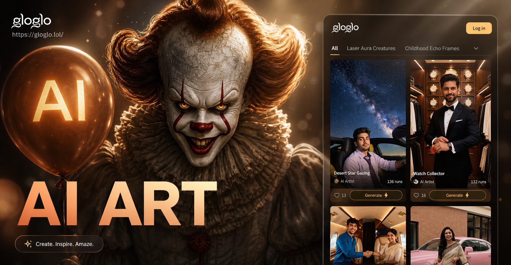 AI Pennywise transformation from a normal photo to the clown