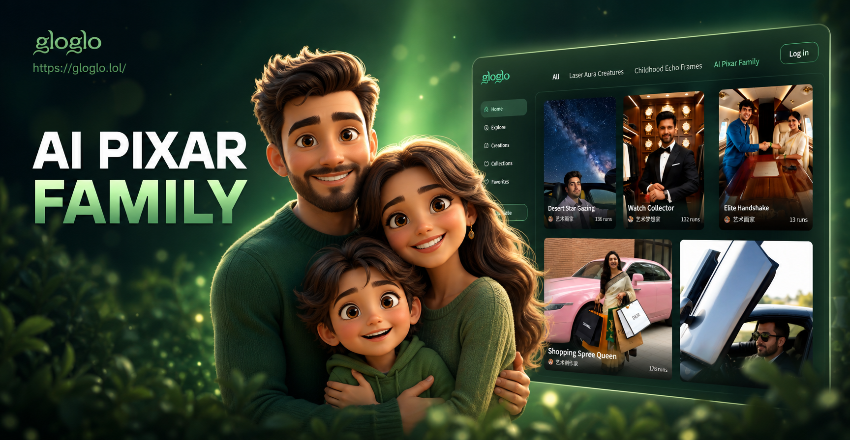 AI Pixar family portrait generator result