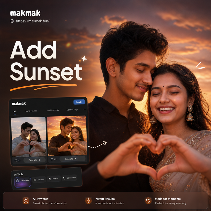 AI sunset transformation from day to golden hour