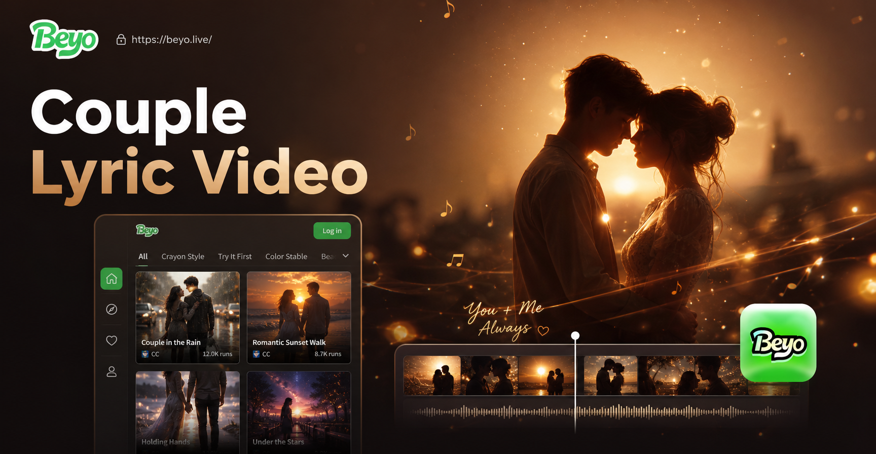 Create Stunning Couple Lyric Videos in Minutes