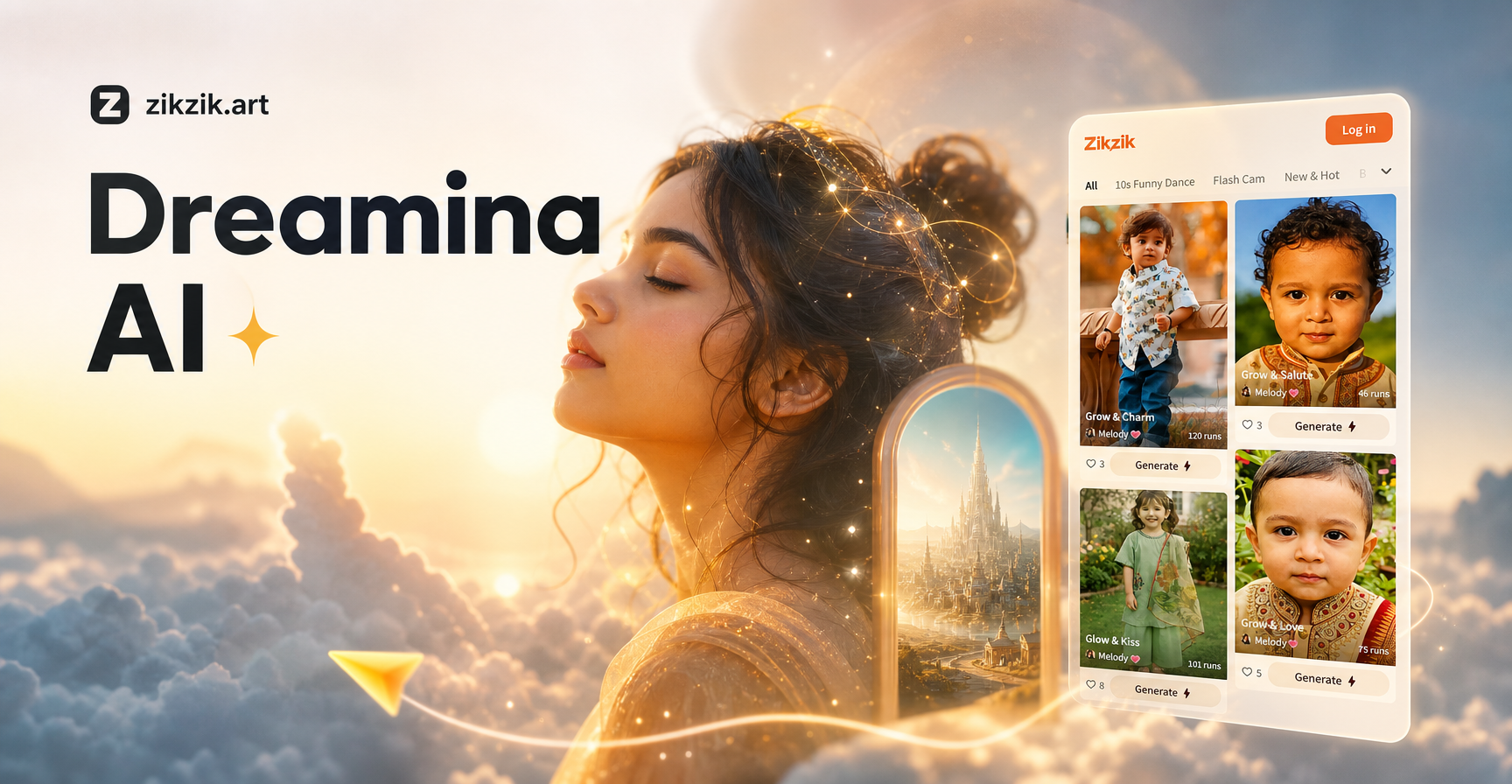 Interfaz de Dreamina AI mostrando generación de imagen y vídeo