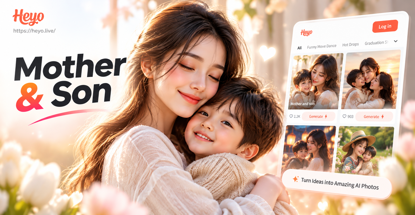 Mother and son AI photo example