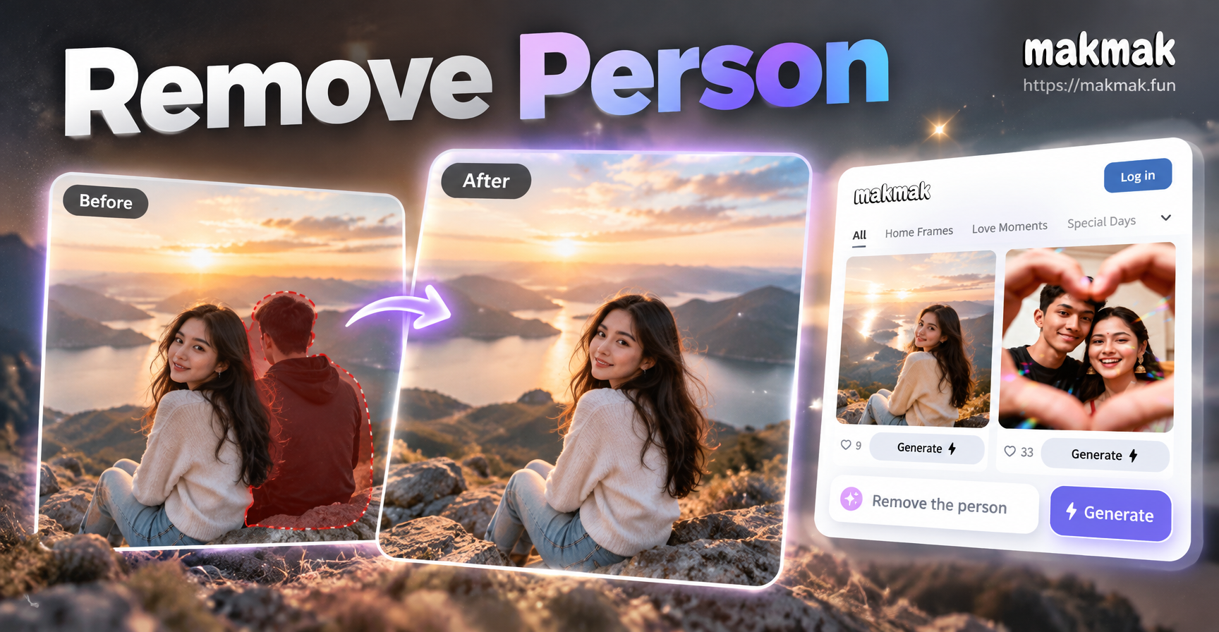 How to remove a person from a photo with AI