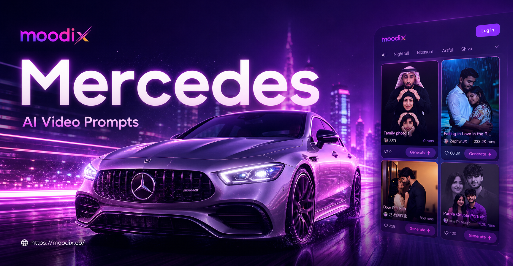 Mercedes KI Video Prompt Beispielszene