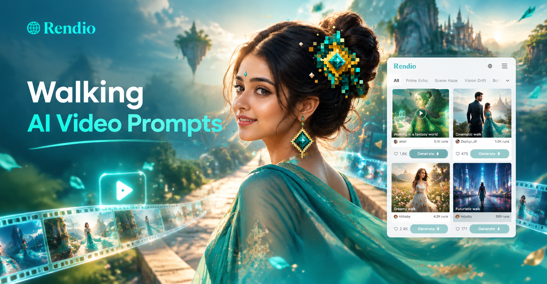 Contoh prompt video AI berjalan