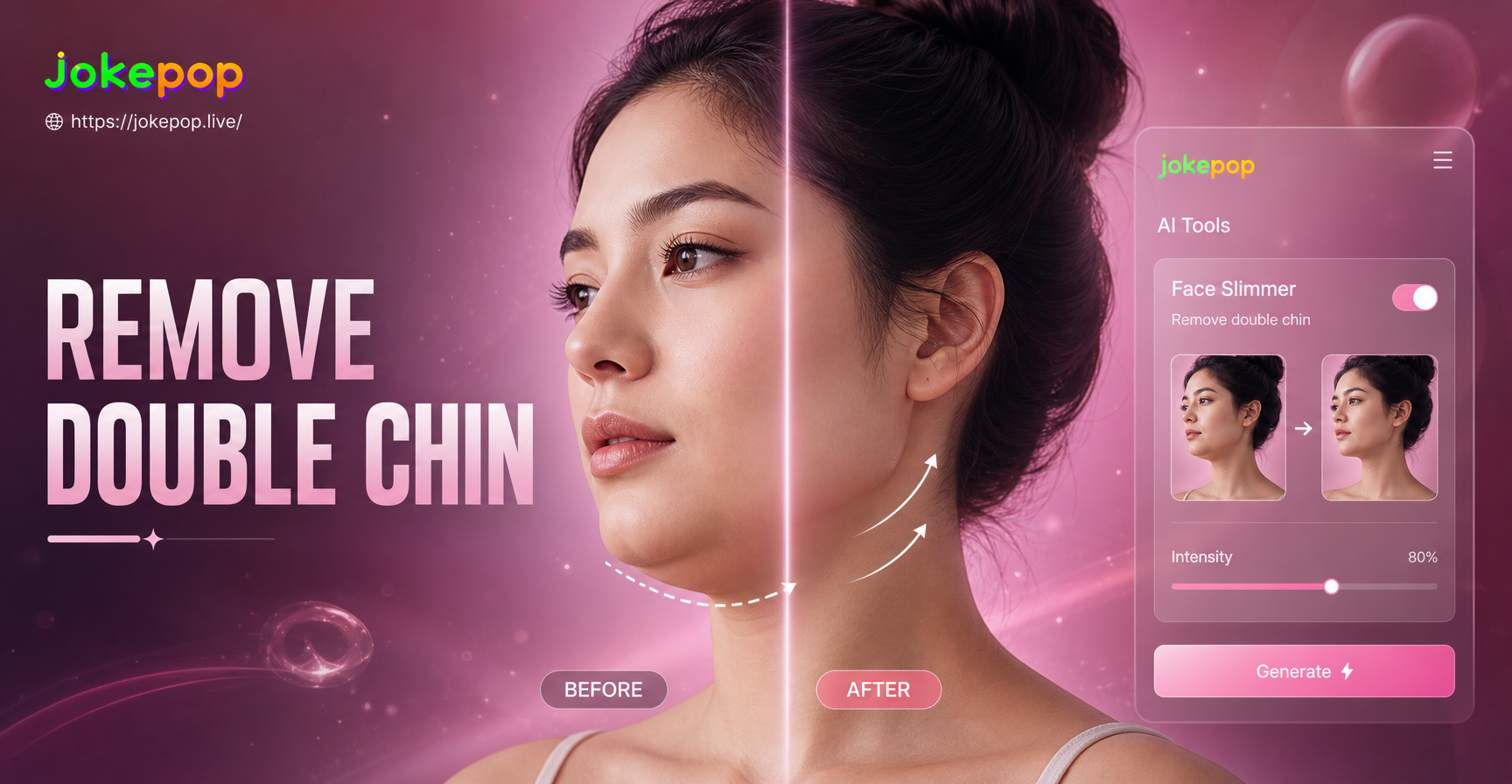 How to remove double chin in photo