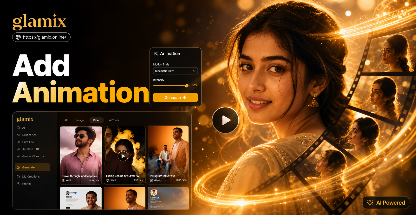 How to add animation in video with Glamix AI mobile app