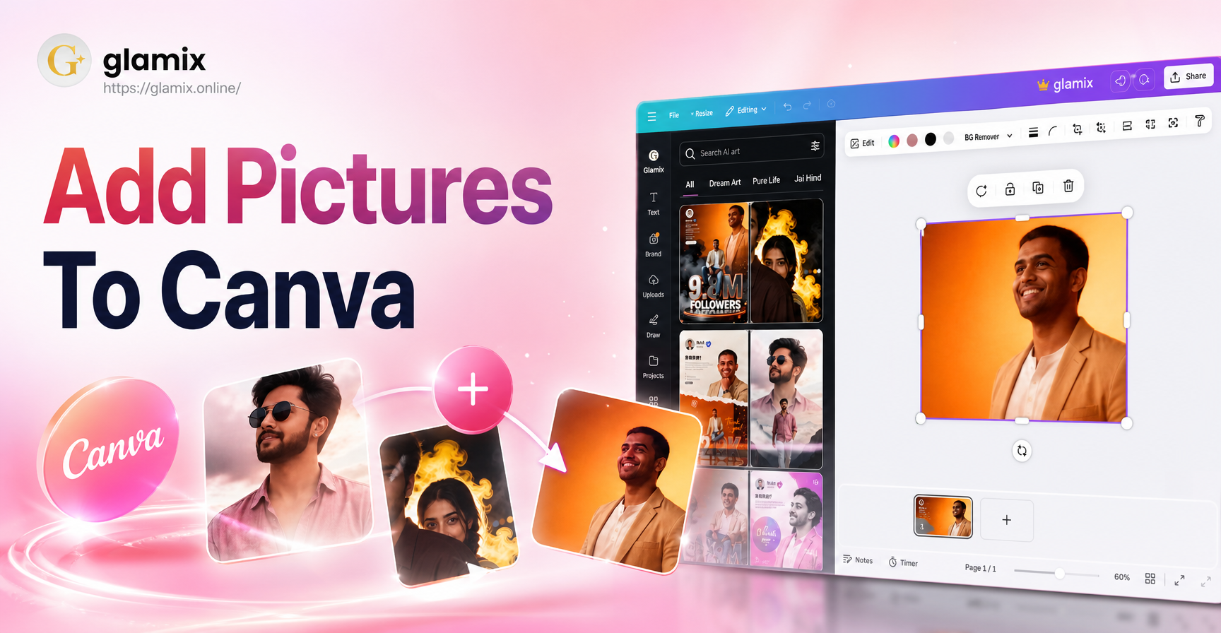 How to add pictures to Canva tutorial on a laptop and phone